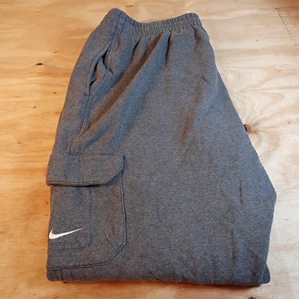 Nike The Athletic Dept Cargo Sweatpants Mens Size 2XL Grey Embroidered Swoosh